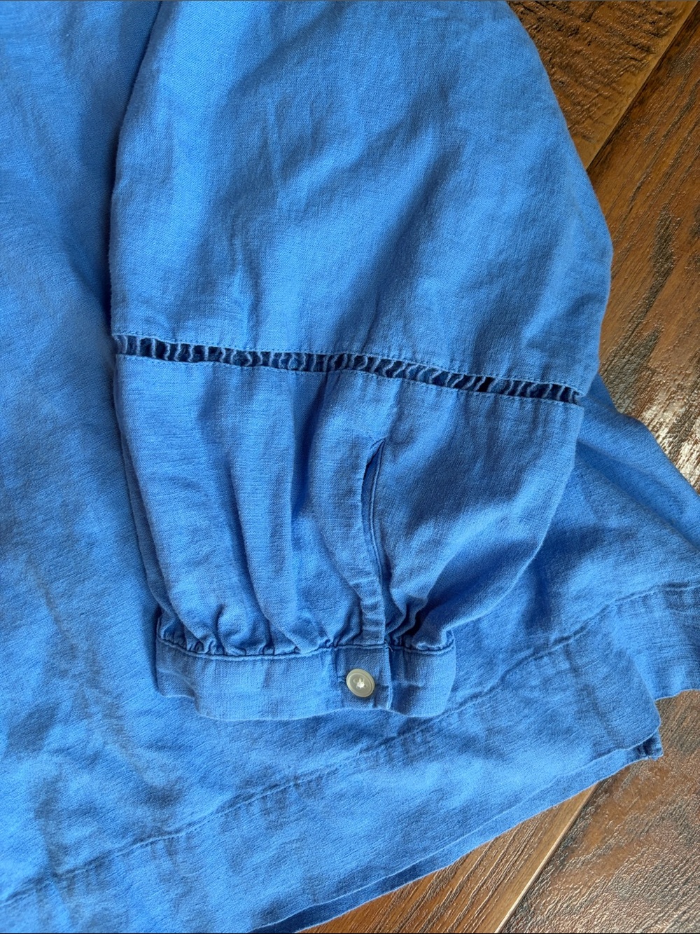 LOFT Sky Blue Peasant Blouse - Size Large - Picture 4 of 9